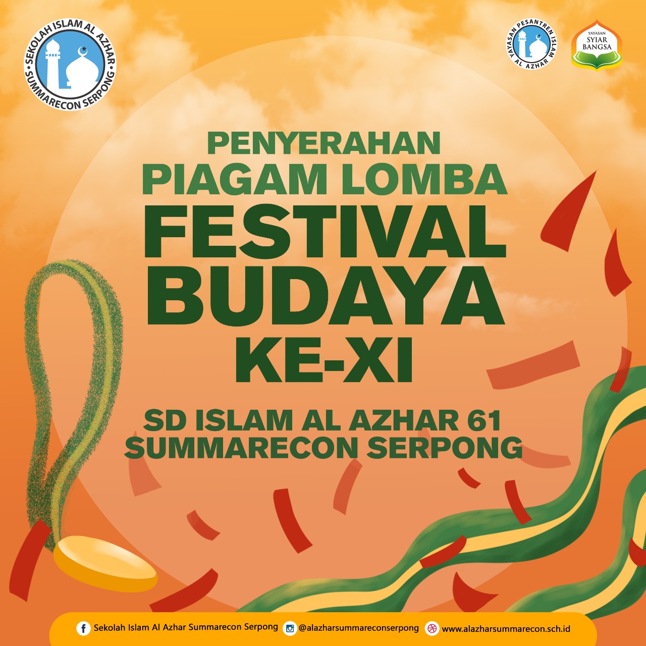 PENYERAHAN PIAGAM FESTIVAL SENI BUDAYA KE-XI